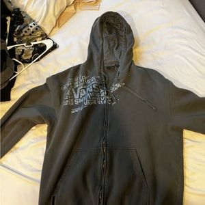 Vans Y2k zip up hoodie with distress